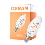 Osram Vintage 1906 LED Classic Slim E14 Kerte Filament Klar 3.1W 300lm - 927 Ekstra Varm Hvid | Bedste Farvegengivelse - Dæmpbar - Erstatter 25W