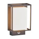 Nordlux Nestor Vægbelysning Aluminium Sort 8W 550lm - 827 Ekstra Varm Hvid | IP44 - Bevægelses- og Lyssensor
