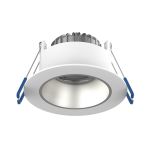 Noxion LED Spot Ares Dyb Hvid 6W 540lm 927-940 3CCT - med Indre Ring Sølv | Udsnit 68mm