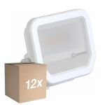 Fordelspakke 12x Ledvance LED Projektør Aluminium Hvid 8W 1100lm 100D - 830 Varm Hvid | IP66 - Symmetrisk