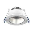 Noxion LED Spot Ares Dyb Hvid 6W 540lm 927-940 3CCT - med Indre Ring Sølv | Udsnit 68mm