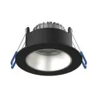 Noxion LED Spot Ares Dyb ring Sort 6W 540lm 927-940 3CCT - med Indre Ring Sølv | Udsnit 68mm