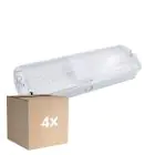 Fordelspakke 4x Noxion LED Emergency Bulkhead Hvid 8.5W 500lm - 865 Dagslys | Nødlys 3 Timer - incl. 4 directions