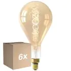 Fordelspakke 6x Calex XXL Splash Guld LED E27 Filament 3W 250lm- 822 Ekstra Varm Hvid | Dæmpbar